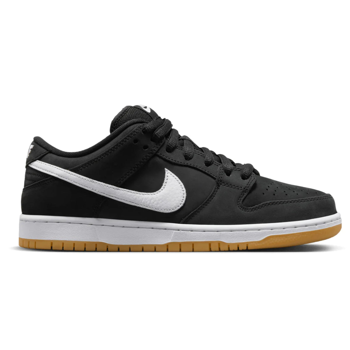 Nike SB Dunk Low Shoes Black White Black Gum Light Brown Bored of Southsea