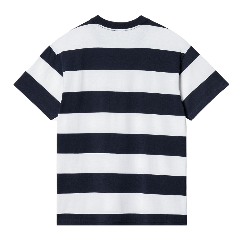 Carhartt WIP Dampier Stripe T Shirt - Atom Blue / White