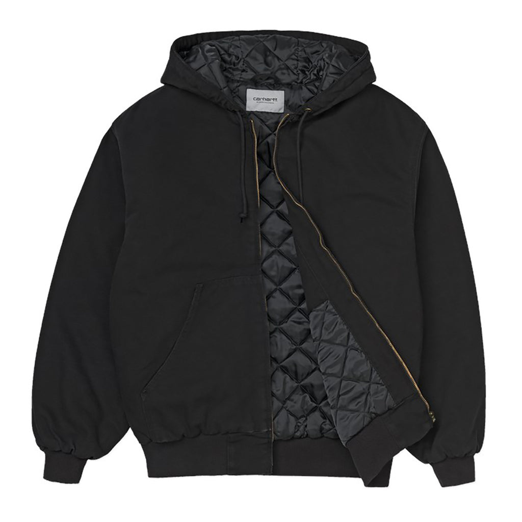 Carhartt WIP OG Active Jacket in Black Aged Canvas - Open