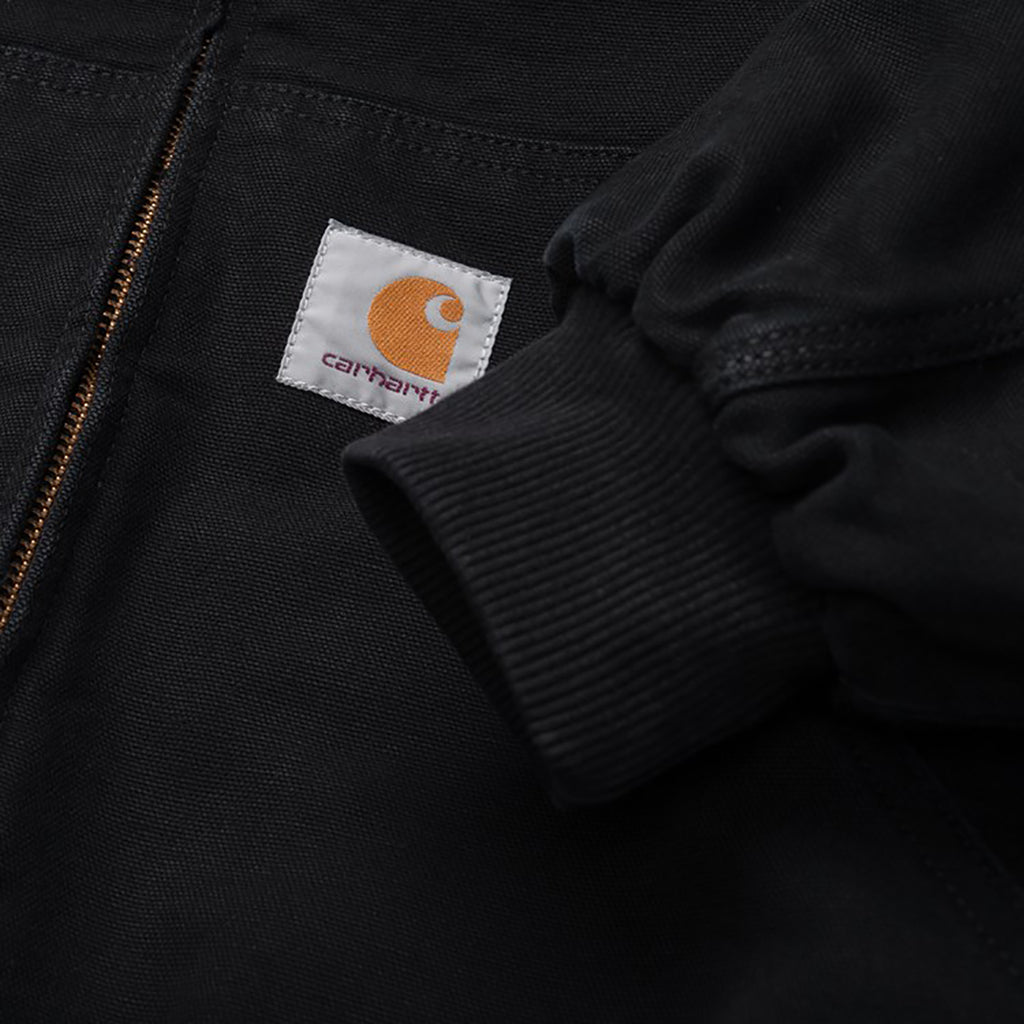 Carhartt WIP OG Active Jacket in Black Aged Canvas - Label