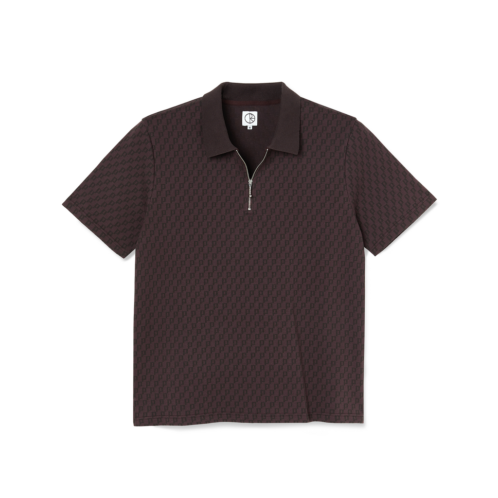 Polar Skate Co Zip Polo Shirt - Bordeaux