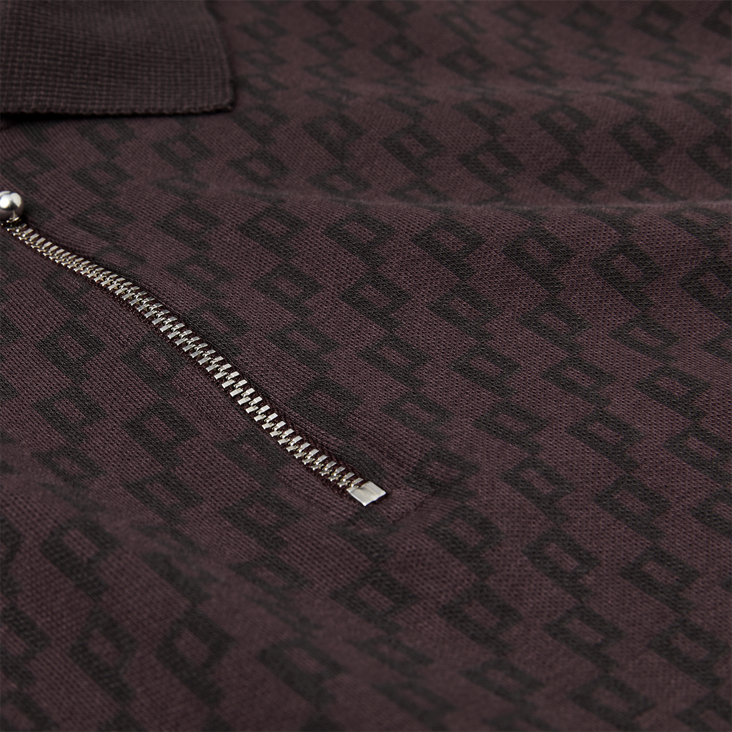 Polar Skate Co Zip Polo Shirt - Bordeaux