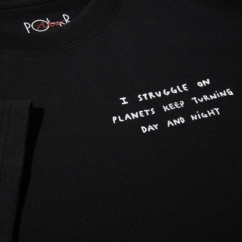 Polar Skate Co Struggle Tee T Shirt - Black - closeup