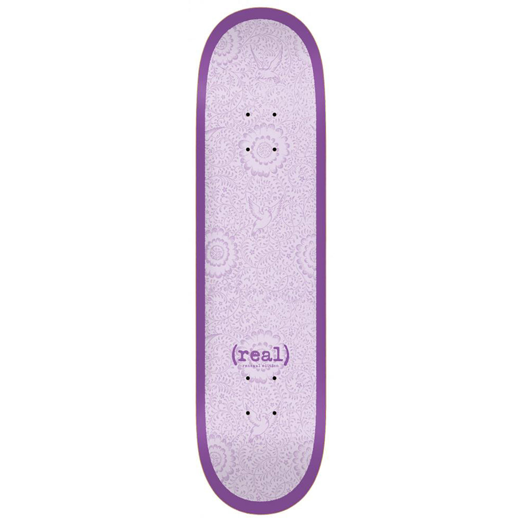 Real Skateboards Flowers Renewal Purple Skateboard Deck 8.5" - Bottom