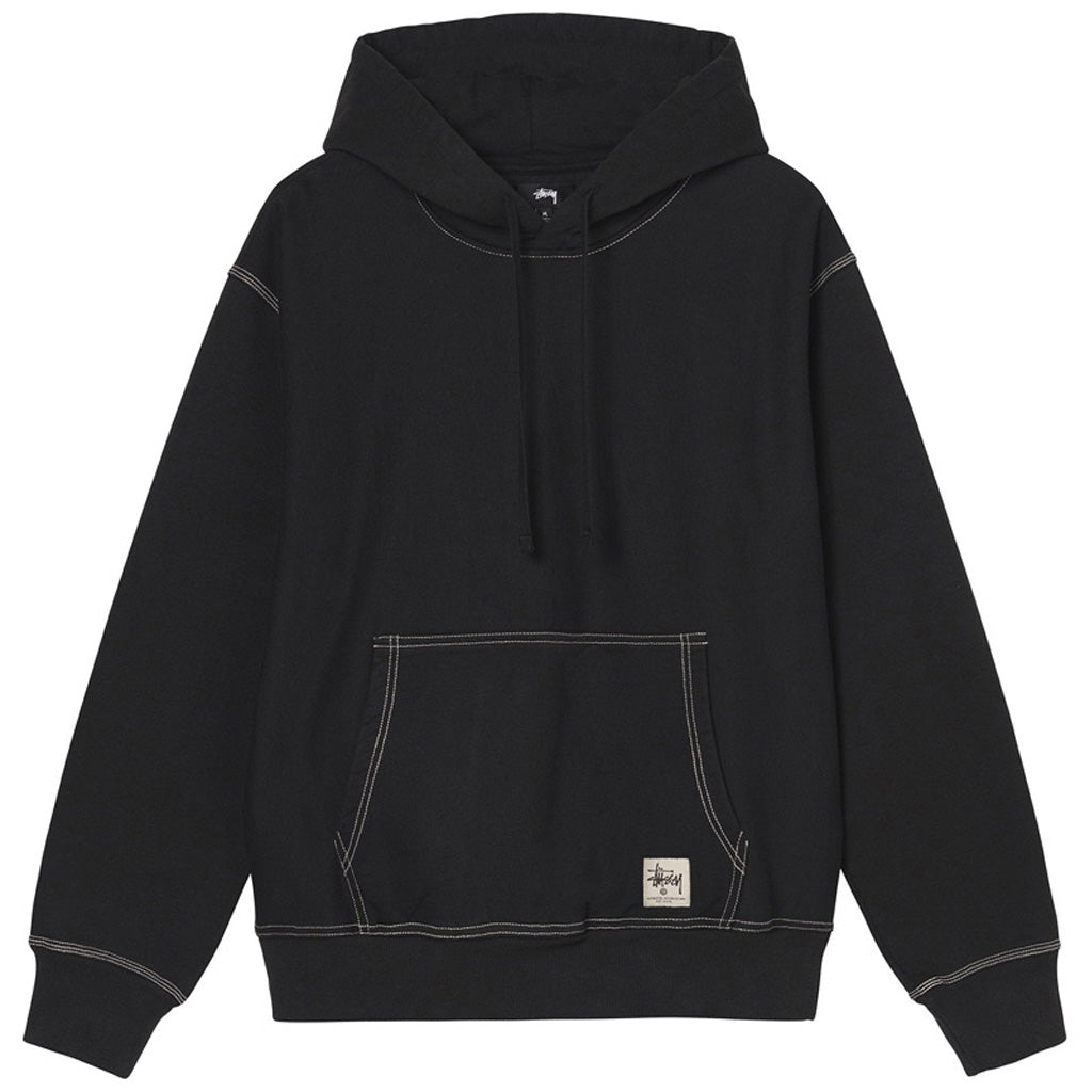 Stussy Contrast Stitch Label Hoodie Black