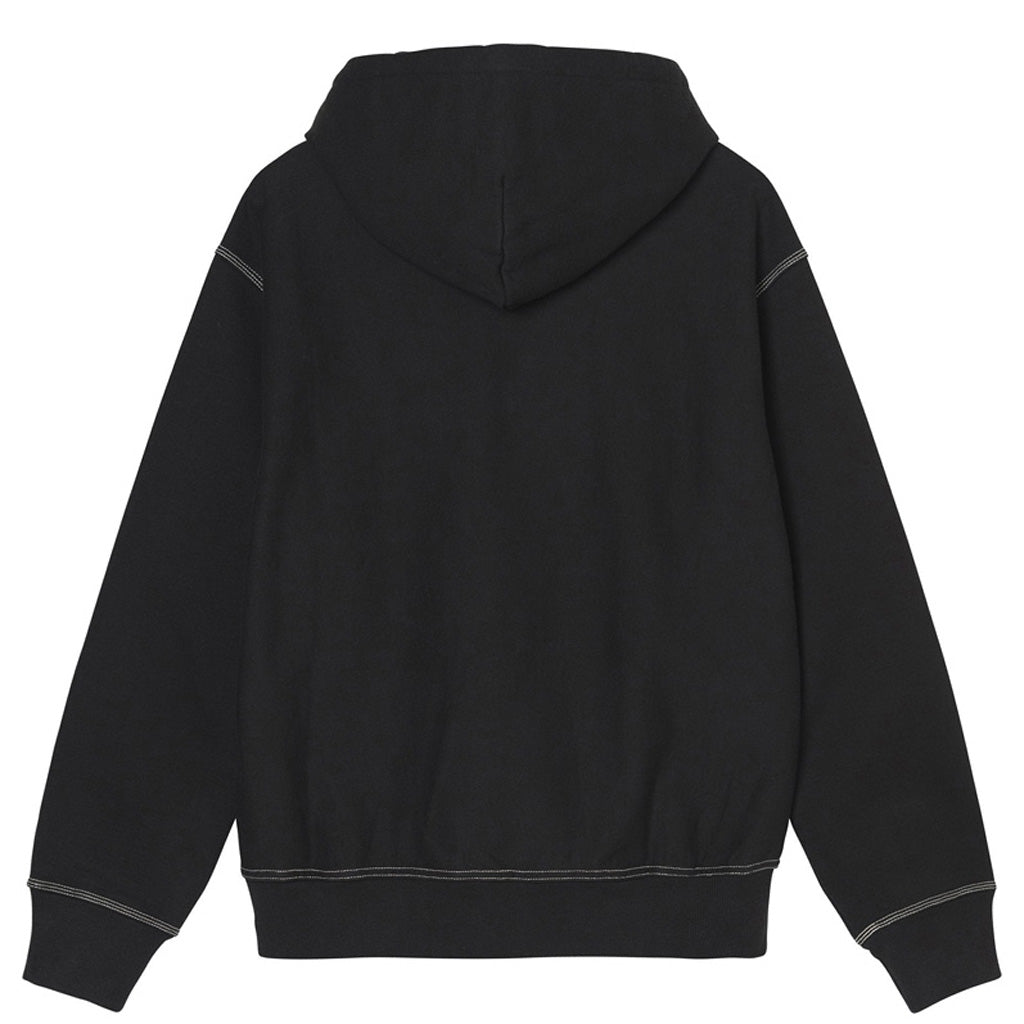 Stussy Contrast Stitch Label Hoodie - Black - back